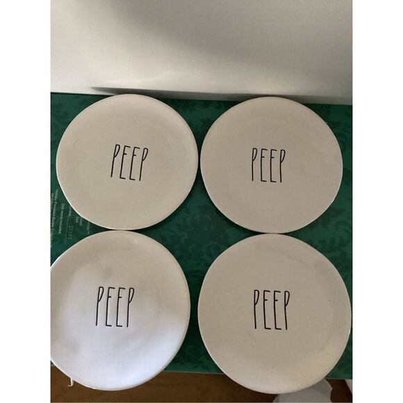Rae Dunn Other - Rae Dunn set of 4 PEEP small plates ceramic